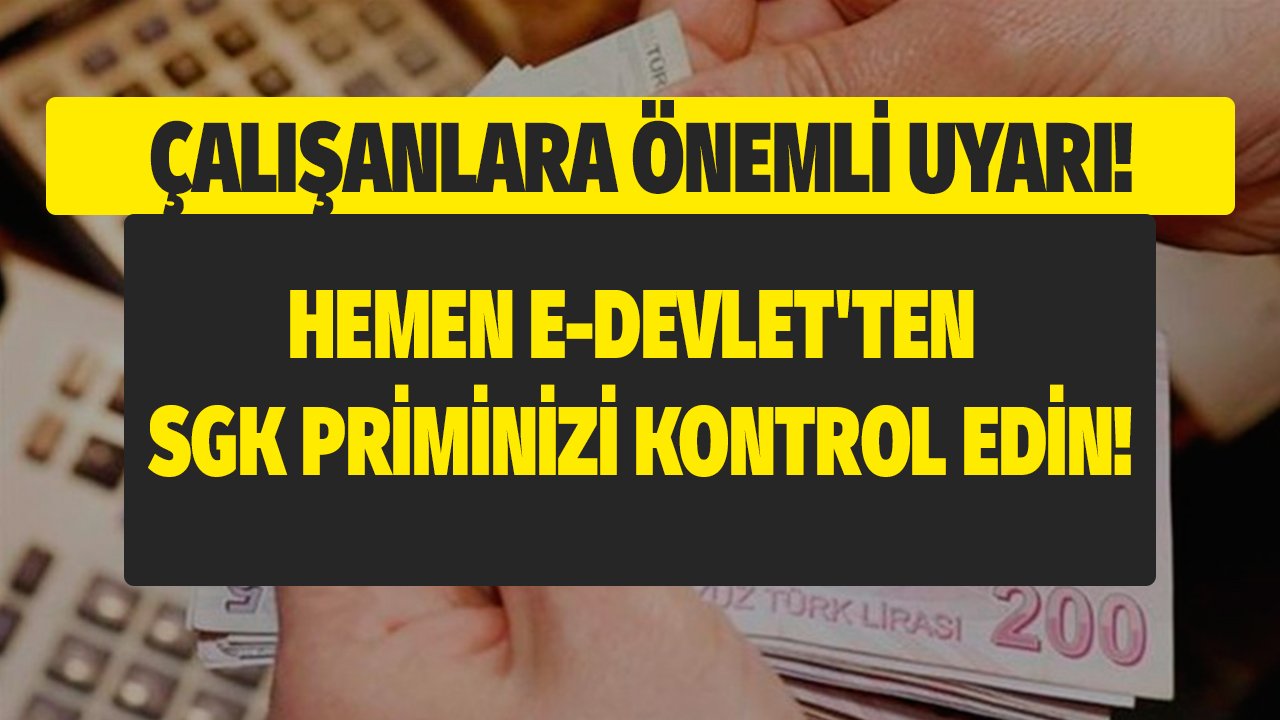 Sigortalı çalışanlar dikkat! E-devletten SGK priminizi şimdi kontrol edin!